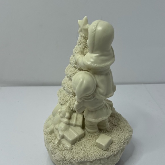 Snow Babies Vintage Children Star on Christmas Tree Off White Musical Motion - Picture 4 of 8